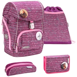 Belmil Schulrucksack Comfy Stripes Bordeaux