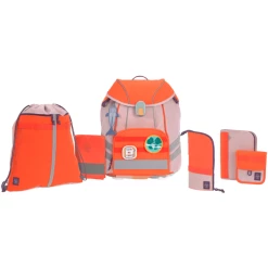 LÄSSIG Schulranzen-Set 7-tlg. Flexy Unique Beginner Rose/neon-orange