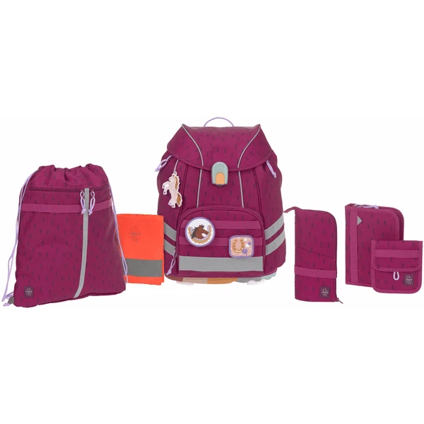 LÄSSIG Schulranzen-Set 7-tlg. Flexy Unique Speckles Berry