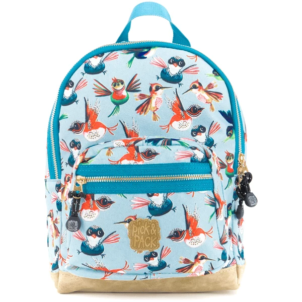 Pick & Pack Rucksack Birds S Blau