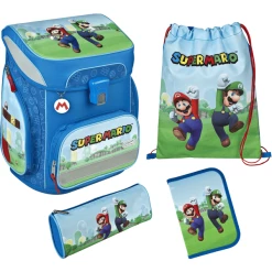 Scooli EasyFit Schulranzen-Set Super Mario, 5-teilig