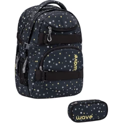 WAVE Rucksack Infinity Set 2-teilig Black And Yellow Dots