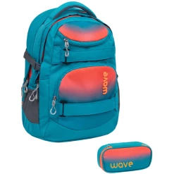 WAVE Rucksack Infinity Set 2-teilig Ombre Neon Orange And Bluebird