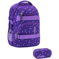 WAVE Rucksack Infinity Set 2-teilig Purple Dots