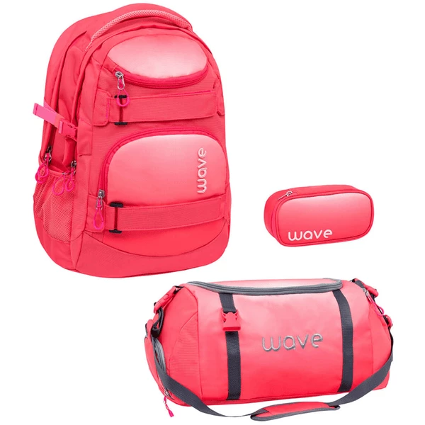 WAVE Rucksack Infinity Set 3-teilig Ombre Coral Paradise