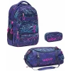 WAVE Rucksack Infinity Set 3-teilig Stripes Purple